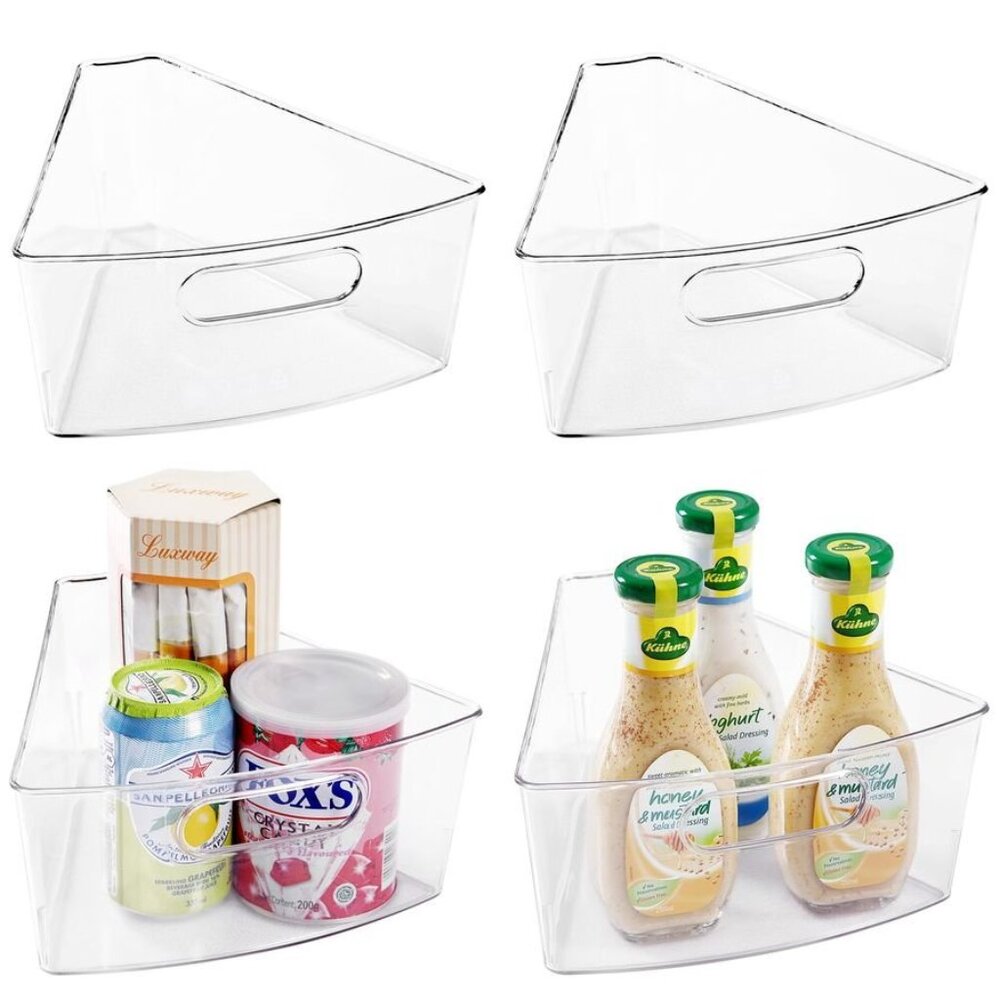 Organizers Set of 6, 12.8’’ x 11.7’’ x 4" Deep Container, 1/8 Wedge -